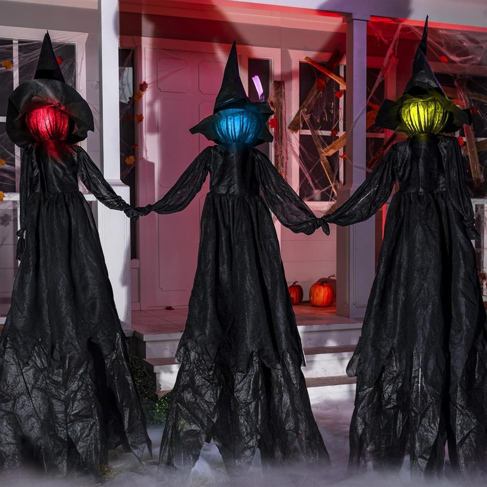Outdoor Lighting Yard Stakes - 3 sztuki 51-calowych dekoracji na Halloween