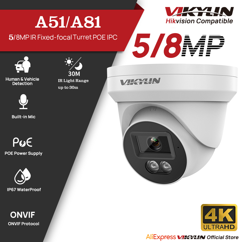 Outdoor Lighting No Electricity - Kamera IP VIKYLIN 5/8MP HD PoE