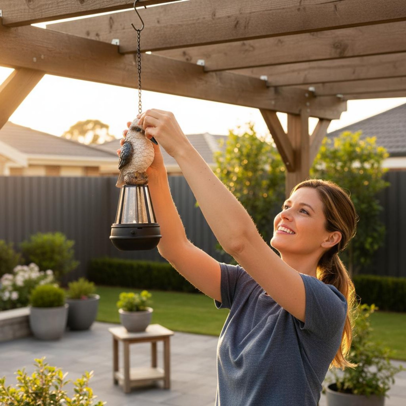 Outdoor Lighting Modern - Solarna lampa wisząca w kształcie ptaka,