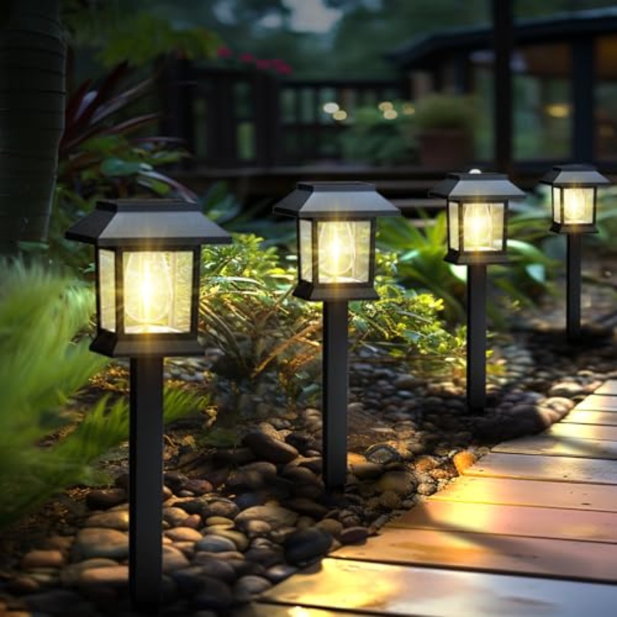 Outdoor Lighting For Your Yard - Zewnętrzne lampy solarne, zestaw 3000K, wodoodporne,